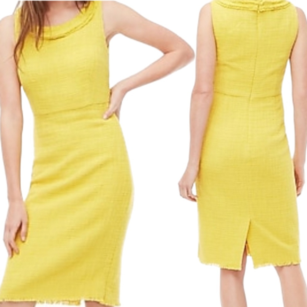 NWT J. Crew Sheath Dress in Textured Fringe Tweed - Size 10 Petite - Picture 2 of 9